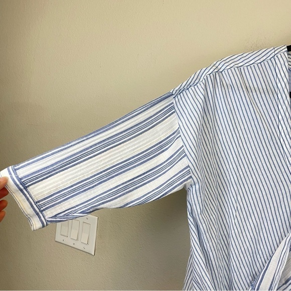 Anthropologie Holding Horses Striped Faux Wrap Western Coastal Tunic Top Size M - Picture 7 of 11